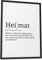 Papierschmiede® Definition: Heimat, 30x40 cm, Poster für Wohnzimmer, Schlafzimmer, Küche, Esszimmer, Wandbild Geschenk Wanddeko - ohne Rahmen