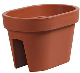 Erhard-Trading Balkonkasten Altea Geländertopf Blumenkasten Blumentopf Geländer oval rund bunt (oval, terrakotta)