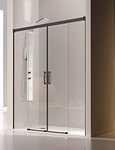 Box doccia anteriore - 2 ante fisse e 2 porte scorrevoli - vetro di sicurezza da 6 e 8 mm - modello Glase 4 B (172-176 cm)