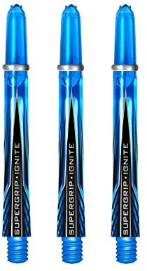 Ignite Harrows Supergrip Dart-Schäfte, Aqua, Länge und Anzahl der Sets wählbar (40, 3 Sets (9 Schäfte))