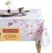 Maison d' Hermine Tischdecke, 100% Baumwolle 140cm x 180cm waschbare, quadratische Tischdecke, dekorative Oster-Tischdecke für Essen, Buffetpartys und Camping, Blossoms In Spring – Frühling/Sommer