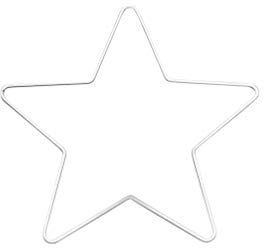 GLOREX 6 1294 412 - Metallrahmen Stern zum Basteln ca. 20 cm, beschichtet in weiß, ideal für Traumfänger, Makramee, Wanddeko und Floristik