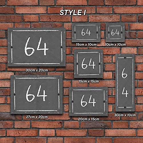 Rustic Slate Door Number, Slate Gate Sign Plaque, Stone Home number + Name Sign, Personalised bespoke slate name door plates (Style I)