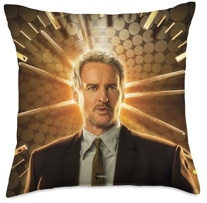 Marvel Loki Agent Mobius Disney+ Series Poster Throw Pillow, 18x18, Multicolor