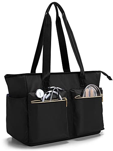 Damero Nurse Tote Bag, Nurse Work Bag with Laptop Sleeve and Pockets for Nursing Students, Medical Supplies and More, Black