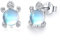 TRISHULA Schildkröte Ohrringe 925 Sterling Silber Schildkröte Ohrstecker Hypoallergene Ohrringe Tier Schmuck Geburtstagsgeschenk für Kinder Frauen Mädchen (Mondstein)