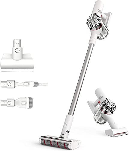 NK Dreame V9 Pro Aspirateur balai sans fil, 400 W, batterie longue durée, design ergonomique, nettoyage en profondeur de 99,99 %, aspirateur à main 2 en 1, facile à installer, blanc