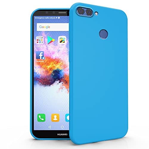 N NEWTOP Cover Compatibile con Huawei P Smart, Custodia TPU SOFT Gel Silicone Ultra Slim Sottile Flessibile Case Posteriore Protettiva (Azzurro)
