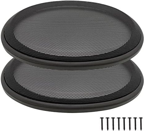 6 x 9 Speaker Grill Covers, Car Speaker Subwoofer Guard Protector, ABS Plastic Frame with Metal Mesh, Black - 2Pcs