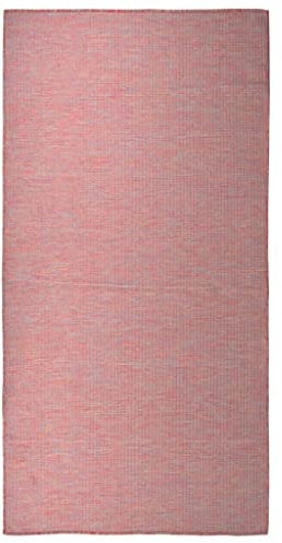 vidaXL Outdoor Teppich Flachgewebe Witterungsbeständig UV-beständig Außenteppich Balkon Terrasse Garten Swimming Pool 100x200cm Rot