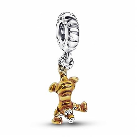PANDORA Disney Winnie Puuh Tigger Charm-Anhänger aus Sterling Silber und Emaille - Kompatibel mit PANDORA Moments Armbänder