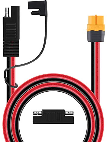 ZkeeShop Solarstecker SAE auf XT60 buchse Steckeradapter Verlängerungskabel 12AWG Kabel Wasserdich Steckeradapter mit Reverse Adapter für Solargenerator (1m)