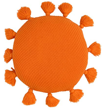 Dacvgog Quaste Weiches Rundes Kissen Dem Sitz Flauschiges Kawaii Hause Kissen mit Quasten für Sofa Stuhl Gestrickte RüCken Kissen D