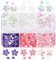 Flower Nail Glitter Flakes, 6 Grids Cherry Blossoms Nail Sequins Holographic Floral Nail Art Stickers Nail Accessories for Women Girls DIY Nail Decoration (Multi-Colored)