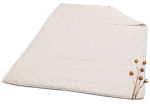 JONA SLEEP® Bio Sommerdecke Leinen - 70% Leinen / 30% Organic Cotton - luftig leichte Sommerbettedecke mit Bodyfit Steppung | Austrian Produkt des Jahres 2019 (135 x 200 cm)