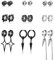 Dochais 18 Stück Kpop Ohrringe Edelstahl Herren, Ohrringe Hoop Punk, Magnetische Ohrstecker, Ohrringe Creolen Gothic, Nicht Durchbohrte, Ohrringe Schwarz Silber Hängend für Herren Damen