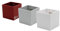 KalaMitica - Lot de 3 cubes magnétiques de 6,5 cm - Glace, rouge, blanc - Boîtes de rangement ou porte-pots magnétiques avec aimant puissant pour tableaux magnétiques muraux