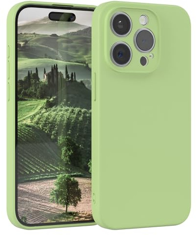 EAZY CASE - Silikonhülle für iPhone 15 Pro Hülle Silikon Case Grün weich stoßfeste Handyhülle Schutzhülle mit Kameraschutz Dünn Premium Schutz Cover TPU Phone Bumper in Pastell Hellgrün Matt