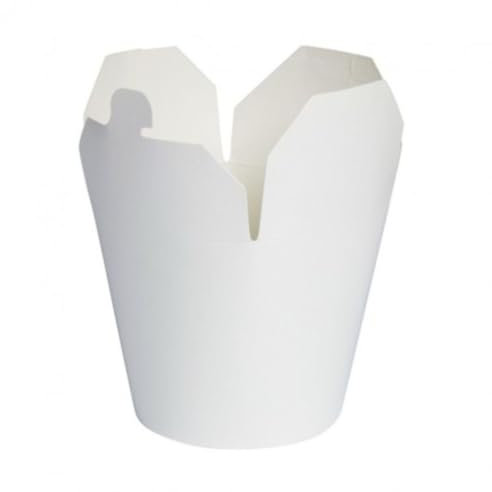 DOT Horeca Solutions 50 Scatole Noodles 480 ML in cartoncino BIANCO per asporto delivery scatola noodle pasta udon spaghetti take away piatti pronti riciclabile bio bianche