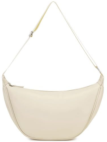 Micmores Crossbody Bag Damen Umhängetasche, Nylon Schultertasche Moon Bag Stylische Halbmond Tasche mit verstellbarer Schultergurt, Hobo Casual Handtasche für Arbeit, Reisen, Alltag (Beige-4)