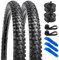 YunSCM 2Pcs 60TPI Nylon Pannensicher 29 Zoll Reifen 29x2.10 Mantel 54-622 und 2Pcs 29 Zoll Schlauch AV32mm Ventil kompatibel 29x2.10 29x2.125 57-622 Fahrradreifen und schlauche
