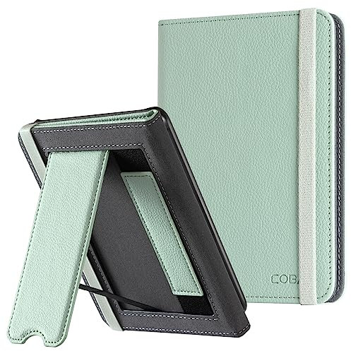 CoBak Kindle Hülle für 6 Neu Kindle 11. Generation, 2024 und 2022 e-Reader (Modell Nr. C2V2L3), Leichte Schutzhülle mit Auto Schlaf/Wach Funktion Smart Cover, Salbeigrün mit Ständer