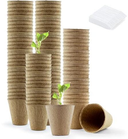 Muzhira Germination Pots, 8cm 100pcs Plant Nursery Pots, Flower Pot Plant Container for Seedlings, Cuttings, Transplanting