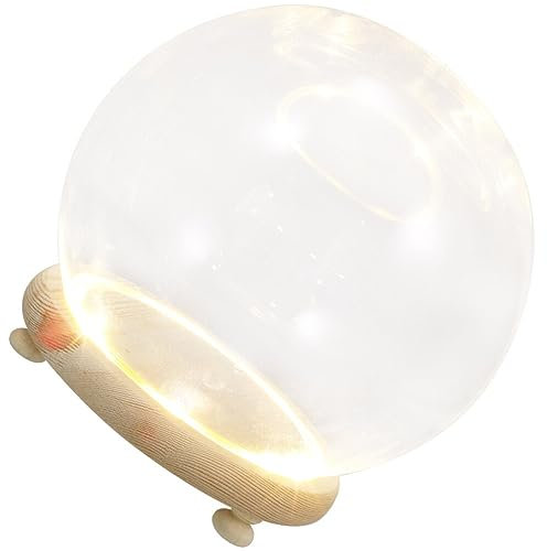 Ciieeo Glaskuppel Mit Holzsockel Dekorativer Glasdom Für Künstliche Pflanzen Und Blumen Stilvolle Tischdekoration Für Zuhause