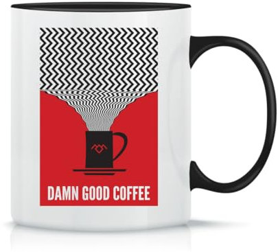 Moonai Twin Peaks Damn Good Coffee Red Klassische Keramik-Kaffeetasse Weiß Schwarz Rosa Magisch 330ml