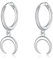 SLUYNZ 925 Sterling Silber Mond Ohrringe Creolen für Frauen Damen Kleiner Mond Creolen Ohrringe Huggie Ohrhänger (A-Silber)