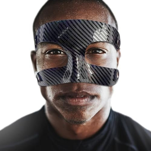 1 Stück Nasenschutz – Sport-Gesichtsvisier, medizinischer Gesichtsschutz, schützende Sportmaske | Verstellbarer Band-Nasenverletzungsschutz, athletischer Vollgesichtsschutz für Karate, Boxen, Schwarz