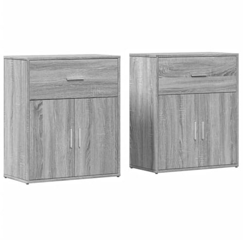 vidaXL Sideboards 2 STK. Grau Sonoma-Eiche 60x31x70 cm Holzwerkstoff