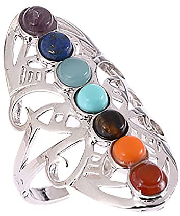 YWJewly Ring Schmuck Planet Ring Edelstein Einstellbare Creatives Ring Sieben Größenelemente Ringe O Ringe 28 Mm (4-Multicolor, One Size)