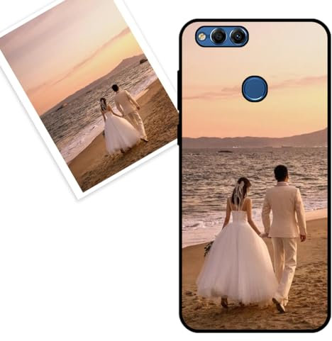 KARTXITAI Coque Personnalisée Compatible avec Honor 7X,Personnalisable Housse Étuis avec Votre Photo Image Texte Etui,Ultra Silicone en Gel TPU Souple Case -Noir
