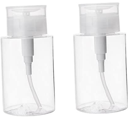 Beatifufu 300ml Pet Bottles Pump Travel Refillable Shampoo Bottles Nail Polish Remover Cleansing Water Dispensers