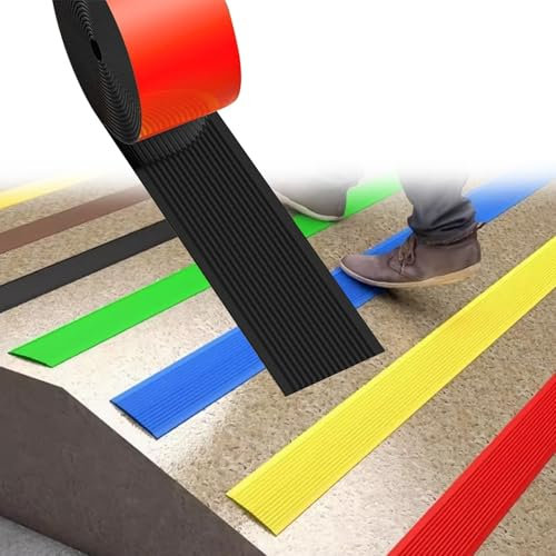 YNAYGDIUGD Treppenkantenprofil Treppenprofil Treppenkantenprofil Selbstklebend PVC Vinyl-Anti-Rutsch-Treppenkante Selbstklebend Kantenschutz Antirutsch-Profil Winkelprofil Treppenkantenschutz