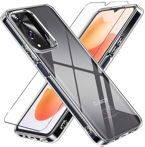 LYJERRY Hülle Transparent Weich handyhülle Kompatibel mit Cubot A10 Hülle, Schutzglas mit hülle Schutzhülle Bumper Cover Silikon Gel für Cubot A10 Hülle durchsichtig