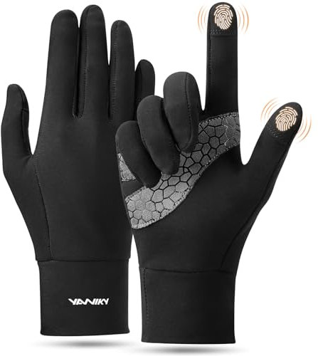 YANIKY Laufhandschuhe Touchscreen Handschuhe Herren Damen Leichte Sport Handschuhe Unisex Winddicht Winter Fahrradhandschuhe rutschfest Winterhandschuhe für Laufen Fahren Radfahren Joggen
