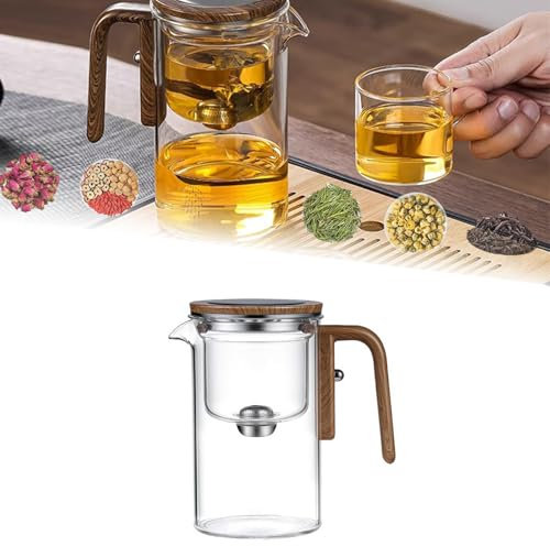 Fgbetcv Hexerei Teekanne, 720 ml Glas-Teekanne mit Sieb, Enchantipot Magic Tea Pot, Enchanti Pot Teekanne, Hexerei Teekanne Enchantitea, Glas-Teekanne mit Sieb (weiß)