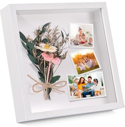 Szaboviktoria Marco 3D de 20x20 cm, Profundo para Objetos de Hasta 3 cm de Grosor, Rellenable, Con Fondo, para Colgar en la Pared o Colocar en la Mesa