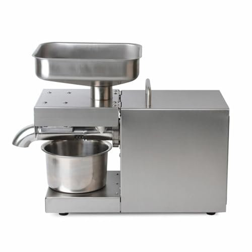 Spremiolio automatico in acciaio inox, pressa per olio d'oliva commerciale, pressa elettrica 600 W, pressa automatica per olio con funzione di pressatura a caldo, pressatura a freddo e frittura