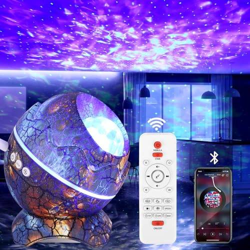 Projector Galaxy Light with Bluetooth Speaker, Dinosaur Egg LED Star Projector with Timer Aurora Projector Various Light Effects Dinosaur Egg Night Light for Kids Party Gift(Exterminator Blue)