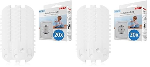 Reer, SteckdosenSchutz schraubbar das Original vom Erfinder, weiß, 20 Stück (2er Pack)