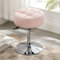 LUE BONA 360° Drehbarer Schminktisch Hocker, Höhenverstellbar Schminkhocker, Sitzhocker aus Kunstleder mit Knopfgepolstertes Design, Rosa