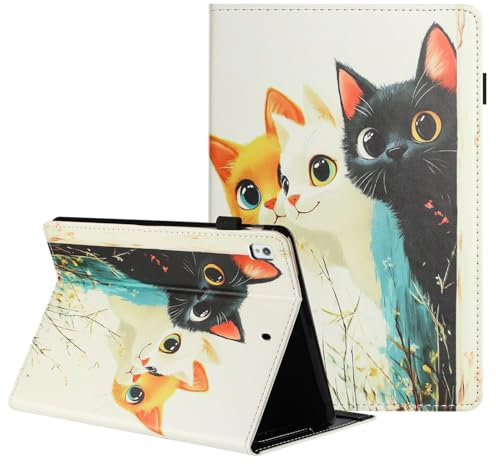 TEDTIKJT Tablet Custodia per Samsung Galaxy Tab S6 Lite 10.4 2024/2022/2020 Tablet Cover Libro PU Pelle con Supporto Protezione per Samsung Galaxy Tab S6 Lite Custodia,Tre Gatti