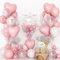 Coquette Pink Bow Balloons Birthday Decorations, 20 In Bobo Light Pale Baby Dusty Pastel Pink and White Balloons Heart Shape Balloon, First Birthday Bow Party Decor for Princess Girl Just Wanna Be One