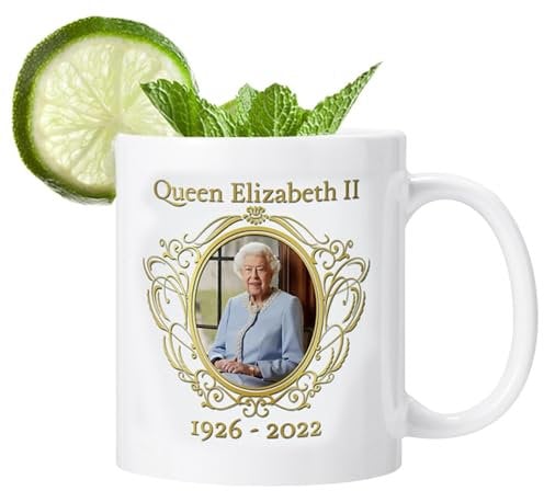 Platinum Jubilee Tea Cup - Ceramic Queen Elizabeth Mug, 70 Years Memorial Souvenir | Commemorative Coffee Cup with Queen Photo, Historic Collectible Tea Mug Honoring Royal Legacy 1926 to 2022