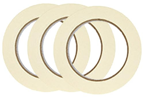 LIMEOW 3 Stück 15mmx50 Meter Masking Tape Maler Klebeband Malerarbeiten Klebeband Weiß Abklebeband Maler Gewebeband Weiß Kreppband-Malerband für Aquarellzeichnungen, Leinwandrahmen Usw