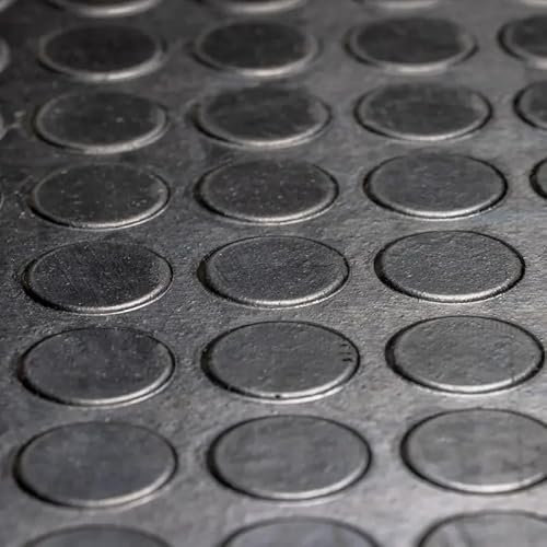 1.2m x 3mm Heavy-Duty Non-Slip Rubber Flooring Matting – Ideal for Garage, Industrial, Gym, Van, and Shed Applications | Round Coin Penny Design Non Slip Waterproof Rubber Sheet (2.5m length)