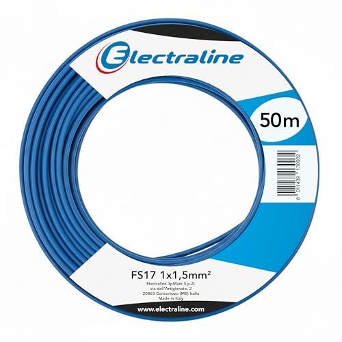 Electraline 13093 Cavo Unipolare FS17, Sezione 1 x 1,5 mm², Blu, 50M